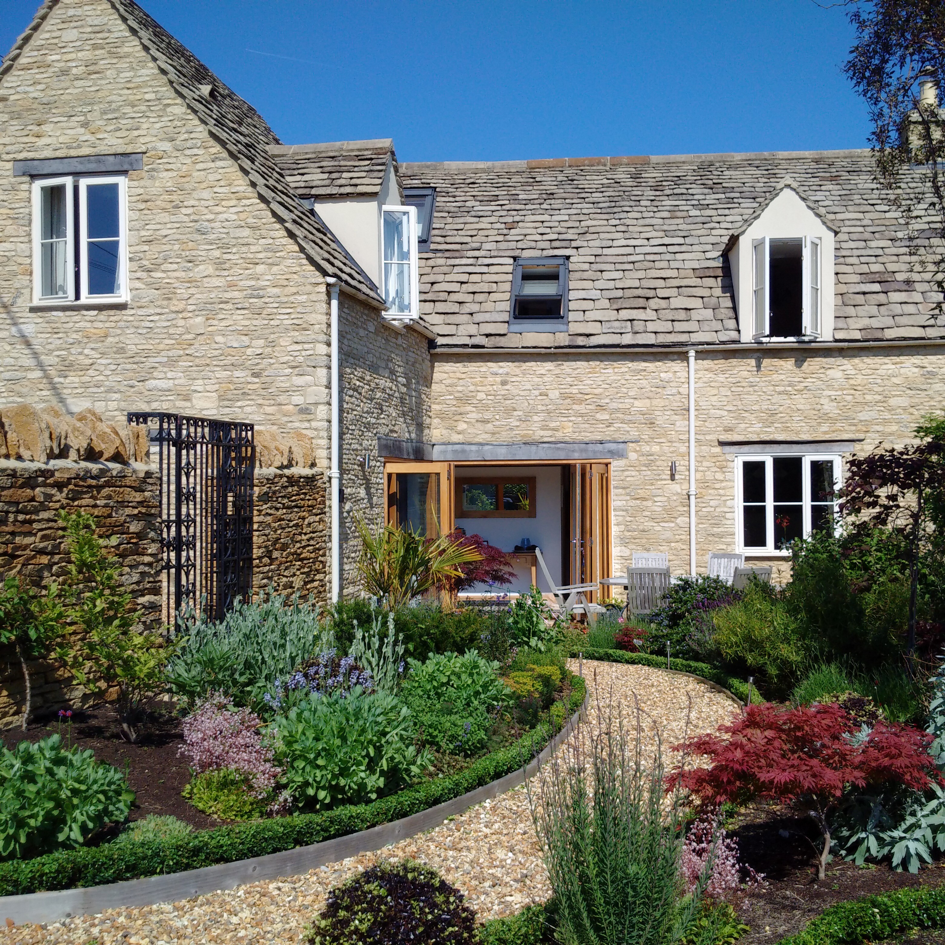 The south facing garden at Little Maunditts is a real sun trap