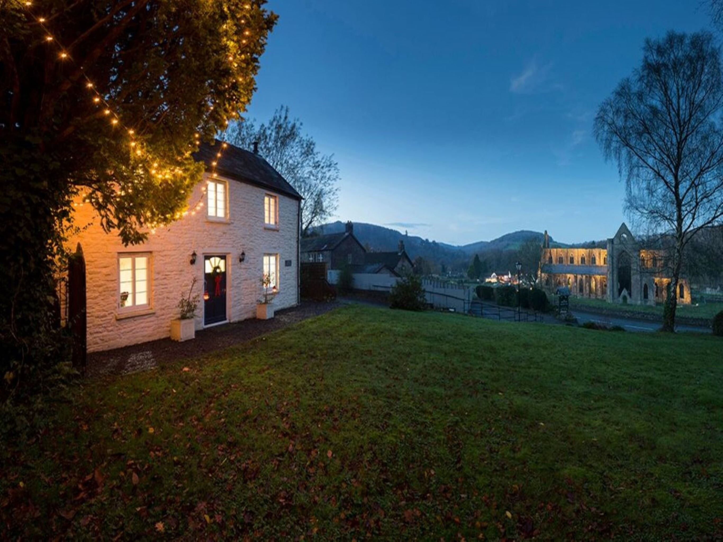 Tintern Abbey Cottage has fairy lights for all of December